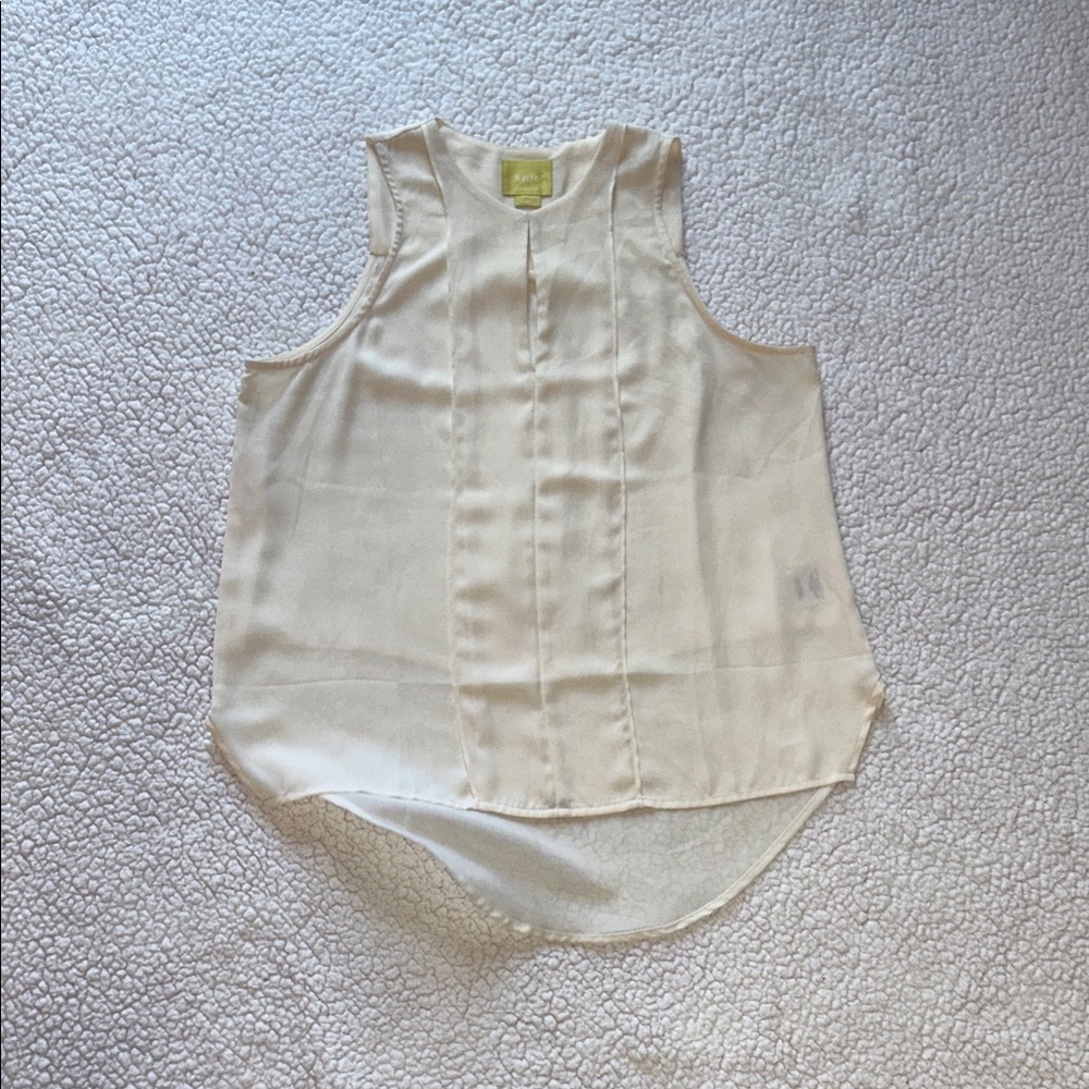 Maeve by Anthropologie Cream Sleeveless Blouse